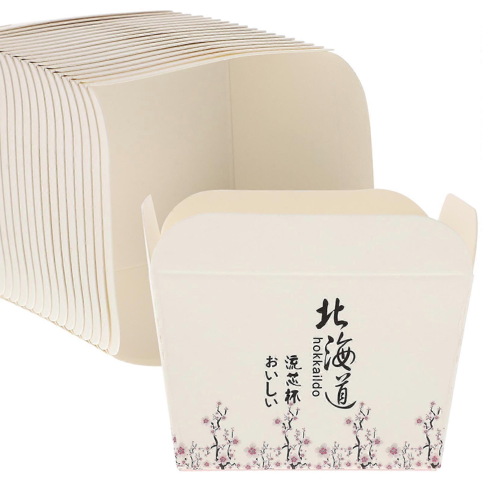 Beige Paper Dessert Square for Baking 100Pcs Cake Cups