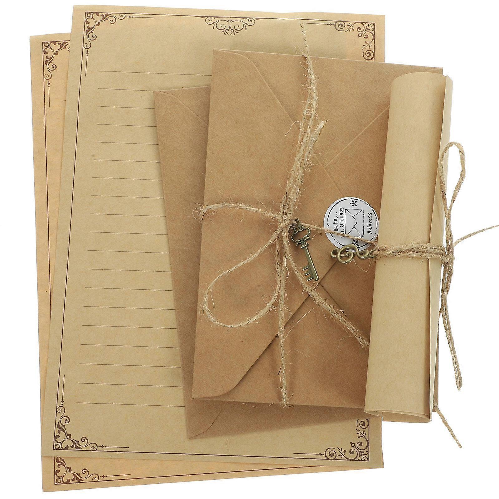 Notebook Insert Letter Writing Sets for Writing 2Sets Beige Paper Kit