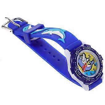 3D cartoon vliegtuig kinderhorloge voor dagelijks gebruik en casual outfits, in blauwe kleur, 1 stuk, waterdicht.