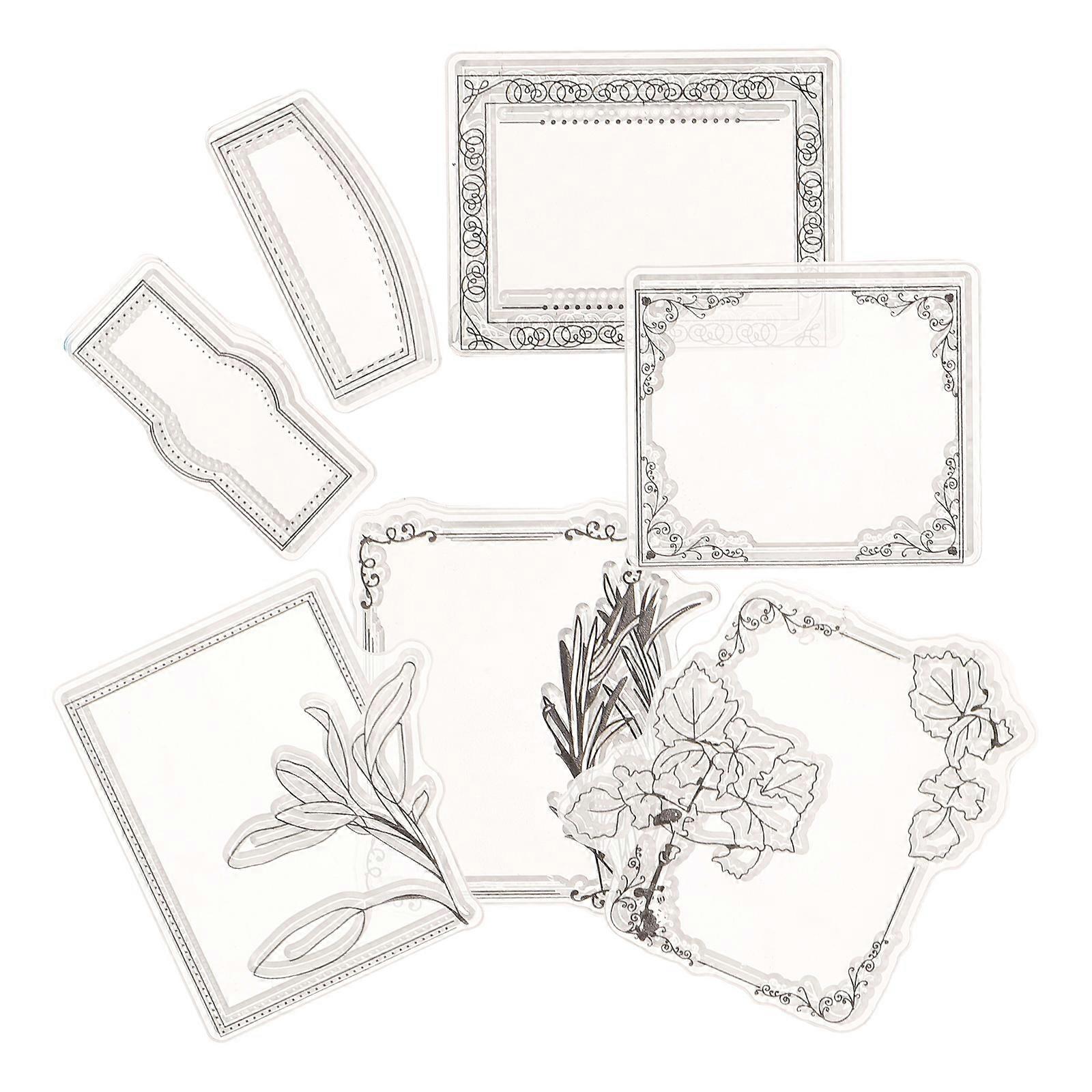 Rubber Stamp Floral Frame for DIY Crafting 1 Sheet Clear Background