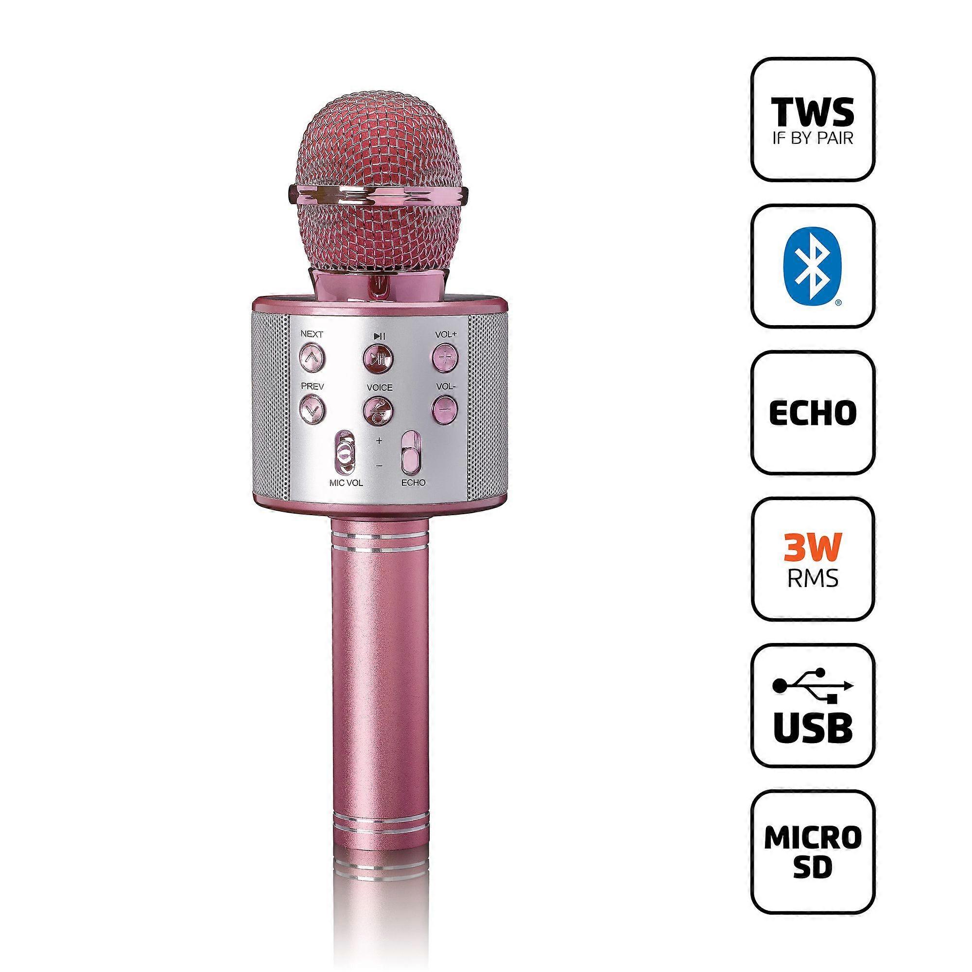 Karaoke microphone with Bluetooth, USB, Micro SD player
