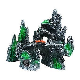 Decoraciones artísticas de resina para acuarios: escultura realista y detallada de una montaña rocosa. Adorno para peceras que realza el paisaje submarino. Multicolor.