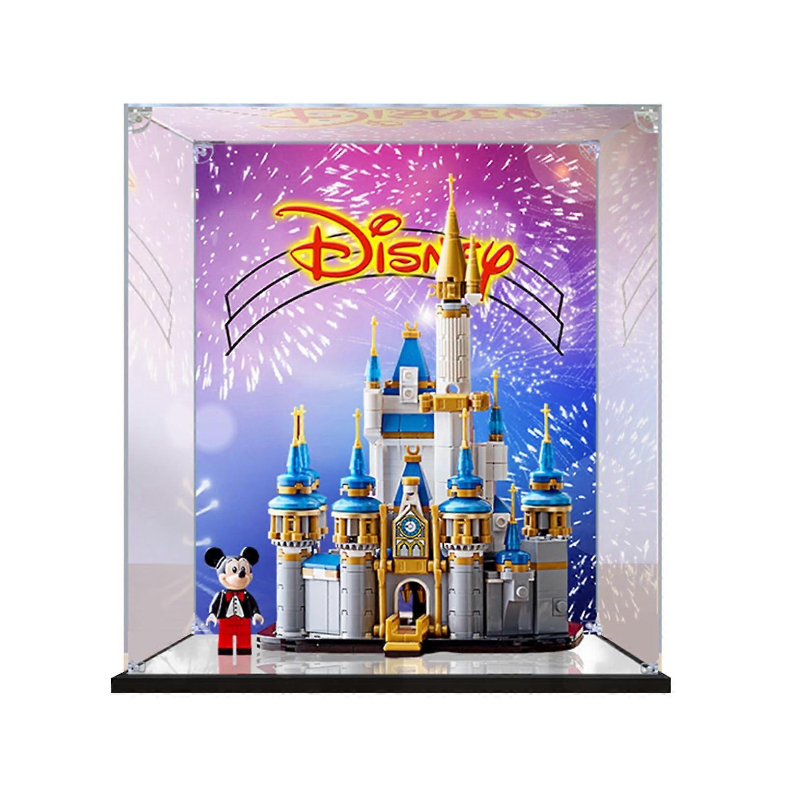 Acrylic Display Case Compatible with  40478 Mini Castle, Dustproof 3mm Background Display Box with Consistent Visual Backdrop