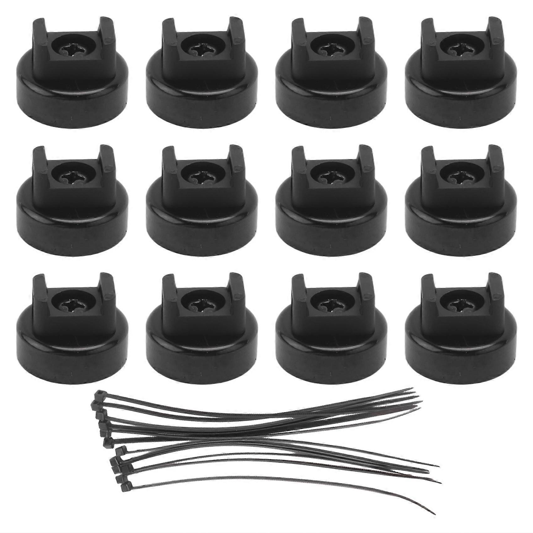 12PCS Magnetic Cable Tie Holders, Flexible Nylon Zip Ties,Button Head