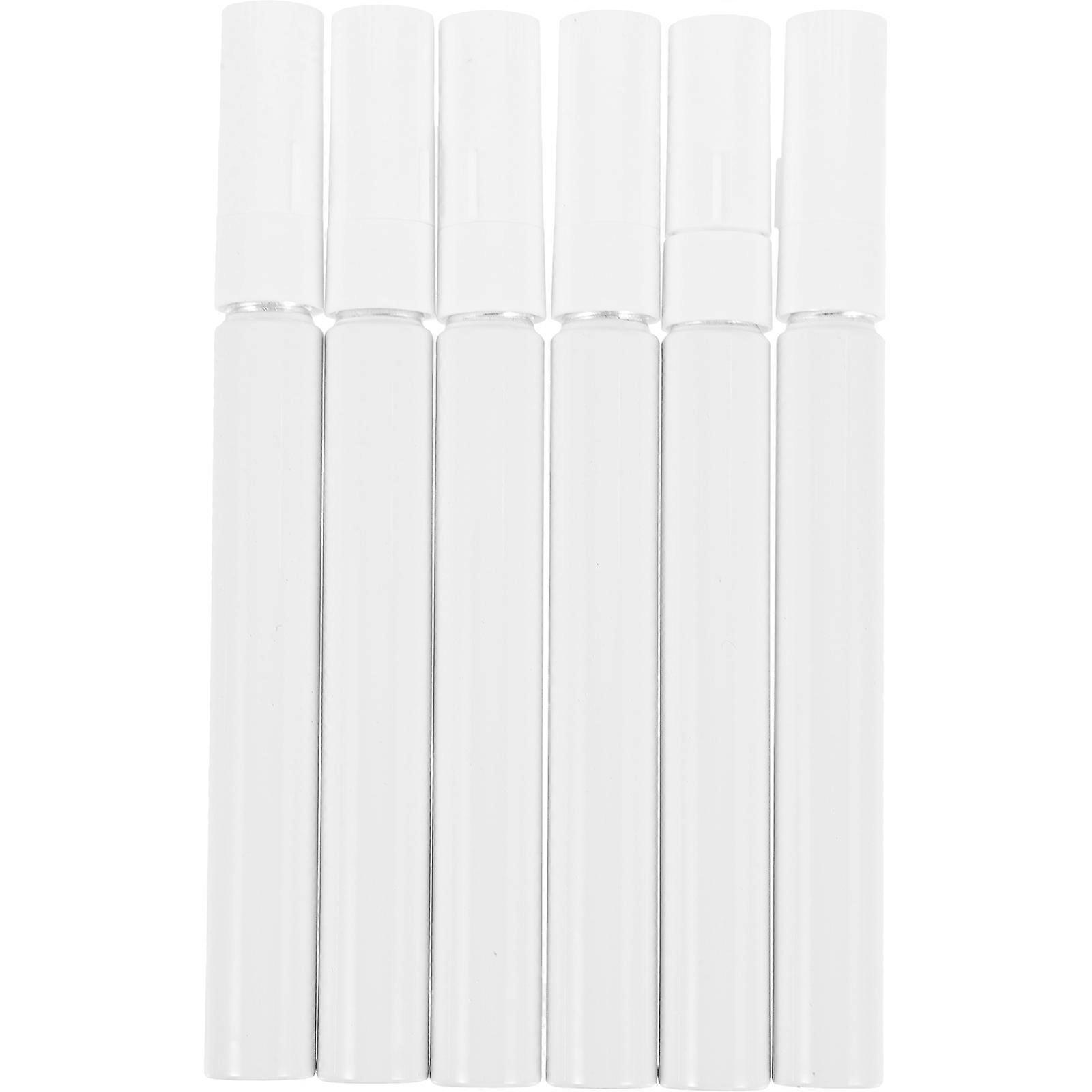 White Metal Refillable Paint Pen Shell for Storage Use 6Pcs Pack