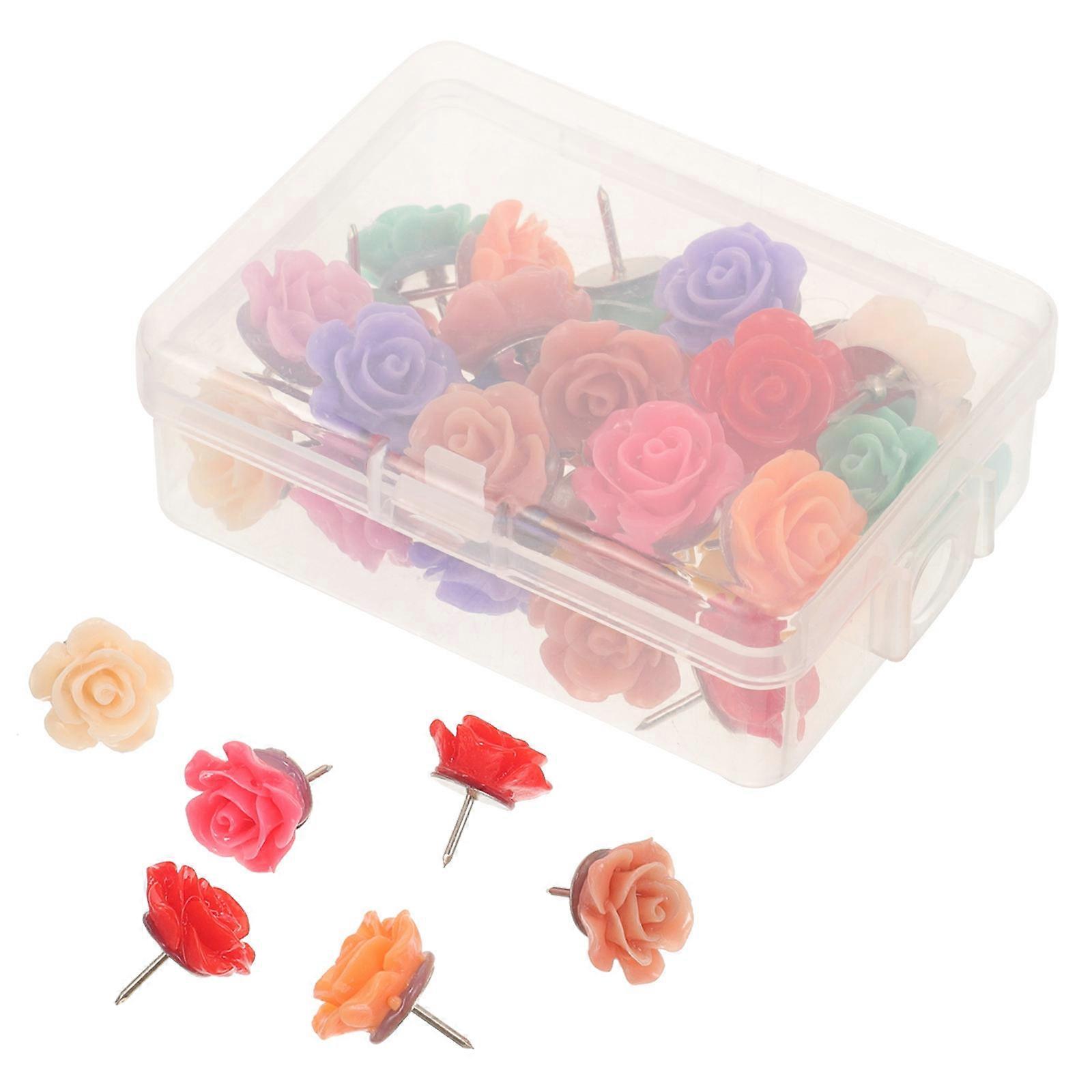 Decorative Push Pin Thumb Tacks for Multi-Function Rose Tacks 120Pcs