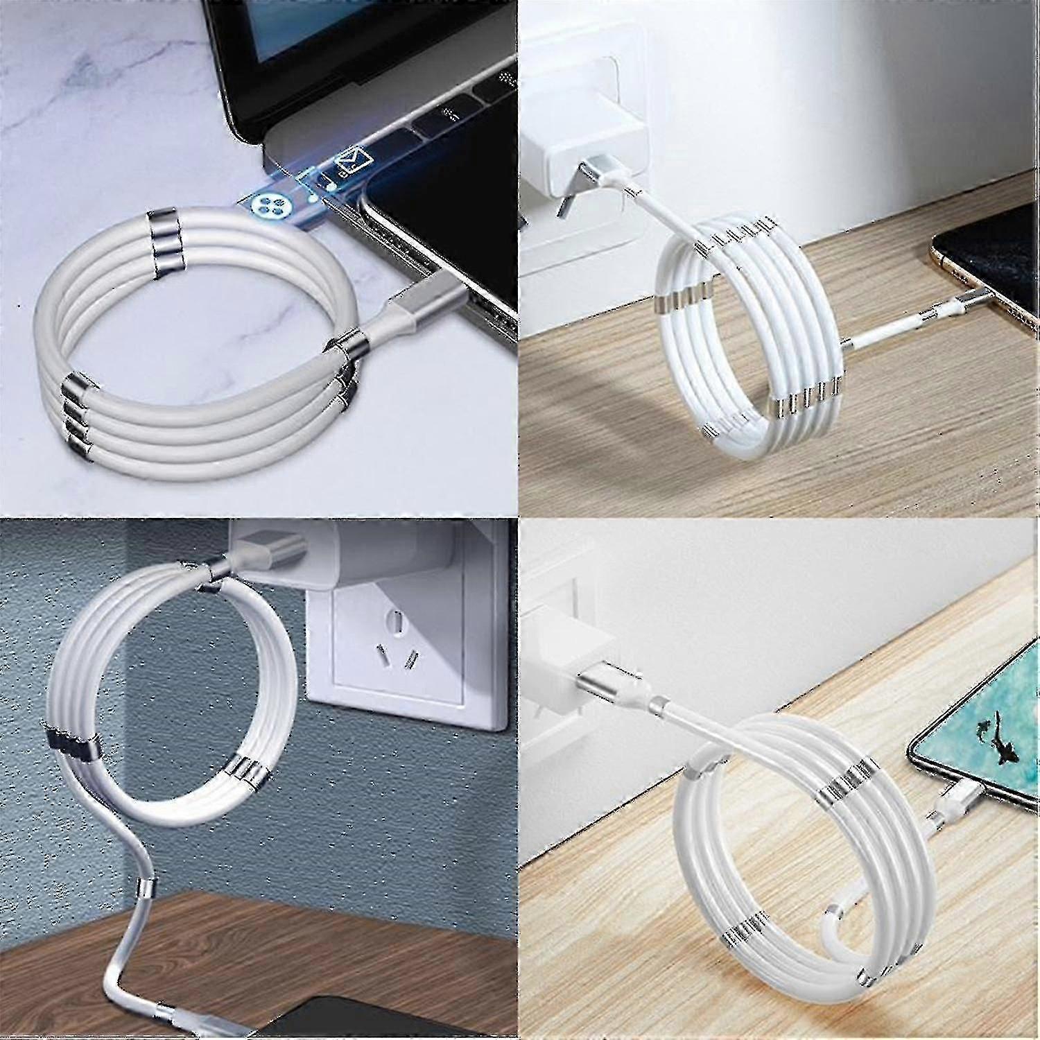 Magnetic Self-winding Lightning To Usb Cable