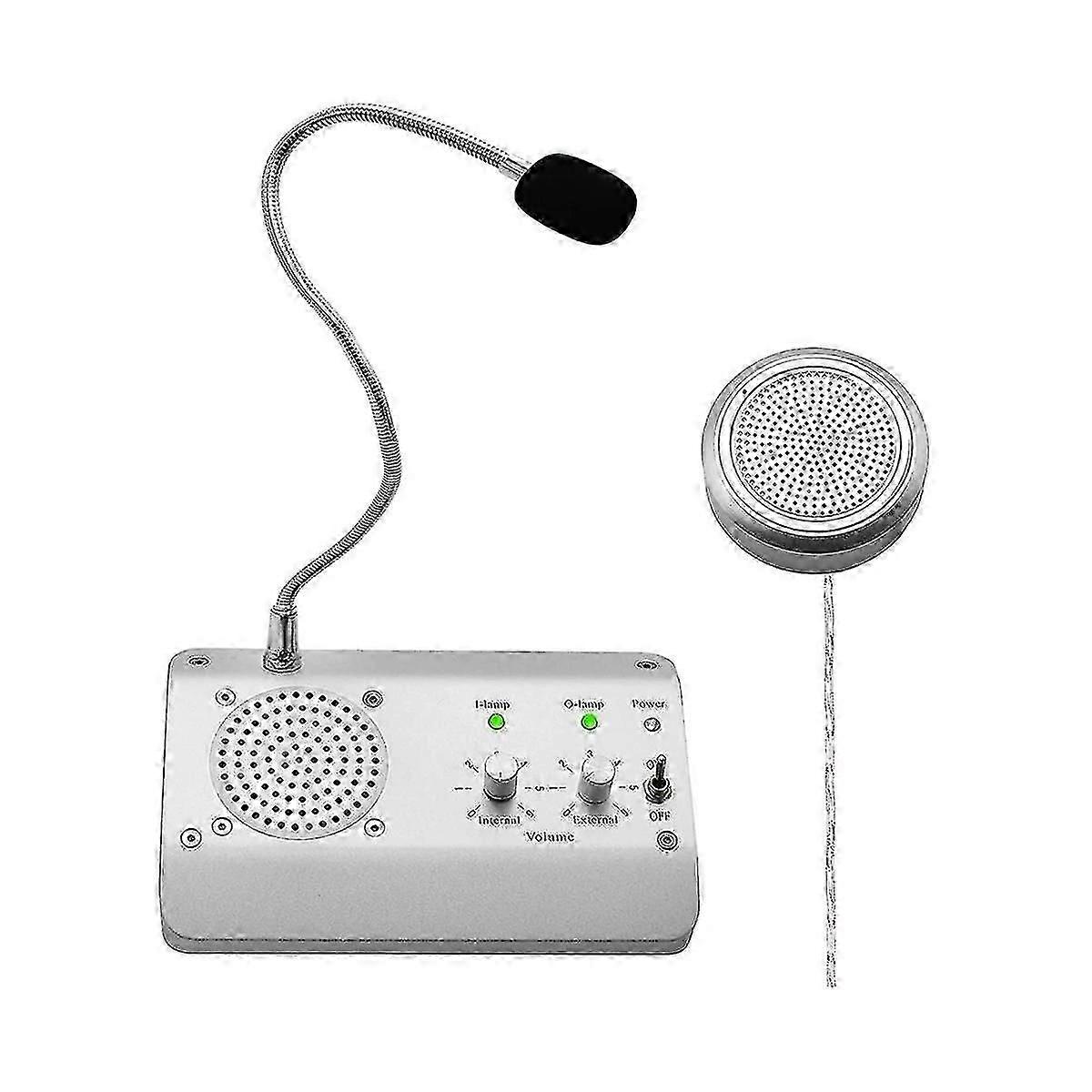 Window Speaker System, Dual Way Window Microphone Intercom Speaker, Intercom System compatible with Business, O