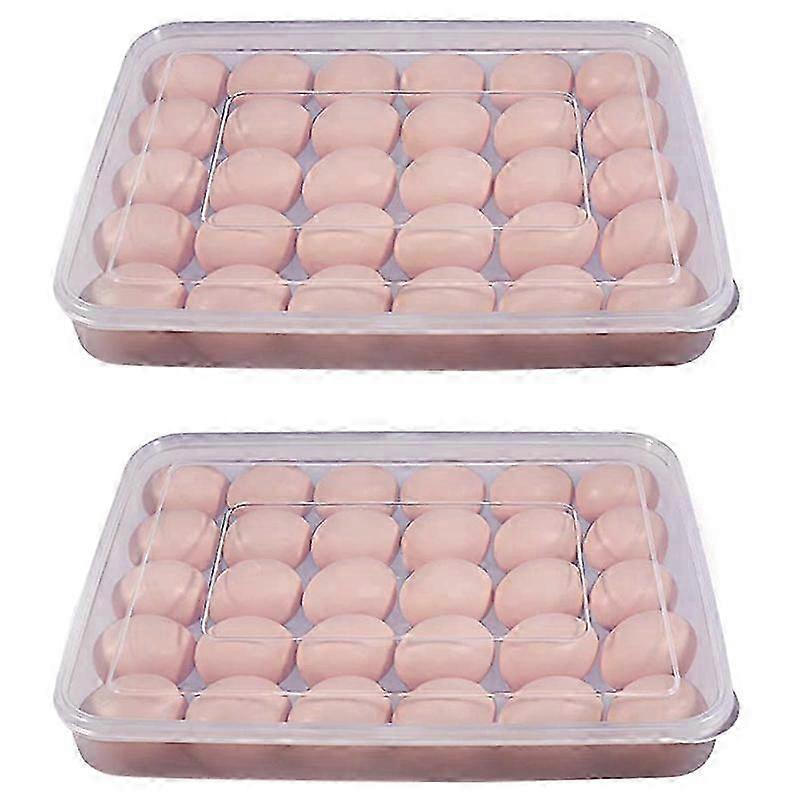 Egg Container, Refrigerator Deviled Egg Tray Carrier with Lid for 60 Eggs - Plastic Fridge Stackable JH2