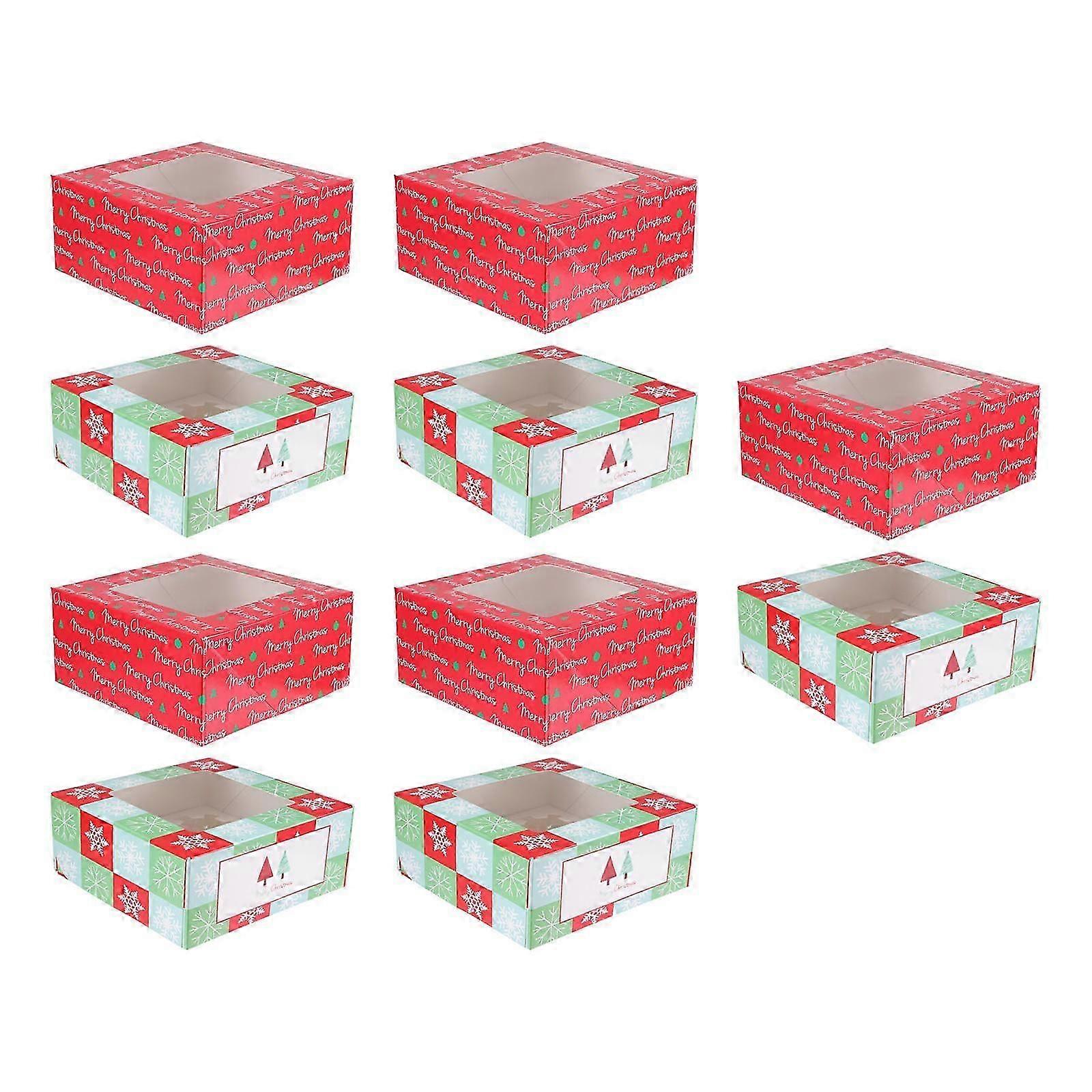 Christmas Cupcake Box with Insert for Storage Use 10Pcs Assorted Colors