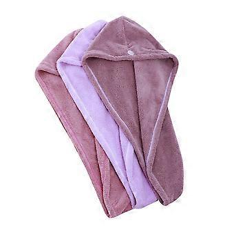 Bath Cap Coral Fleece Water Absorbent Thickened Hair Drying Cap 3Pcs