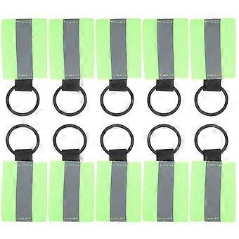 10pcs Réfléchissant Porte-clés Tags Réfléchissant Fermeture Éclair Tire Élégant Pendentif Porte-clés Réflecteurs