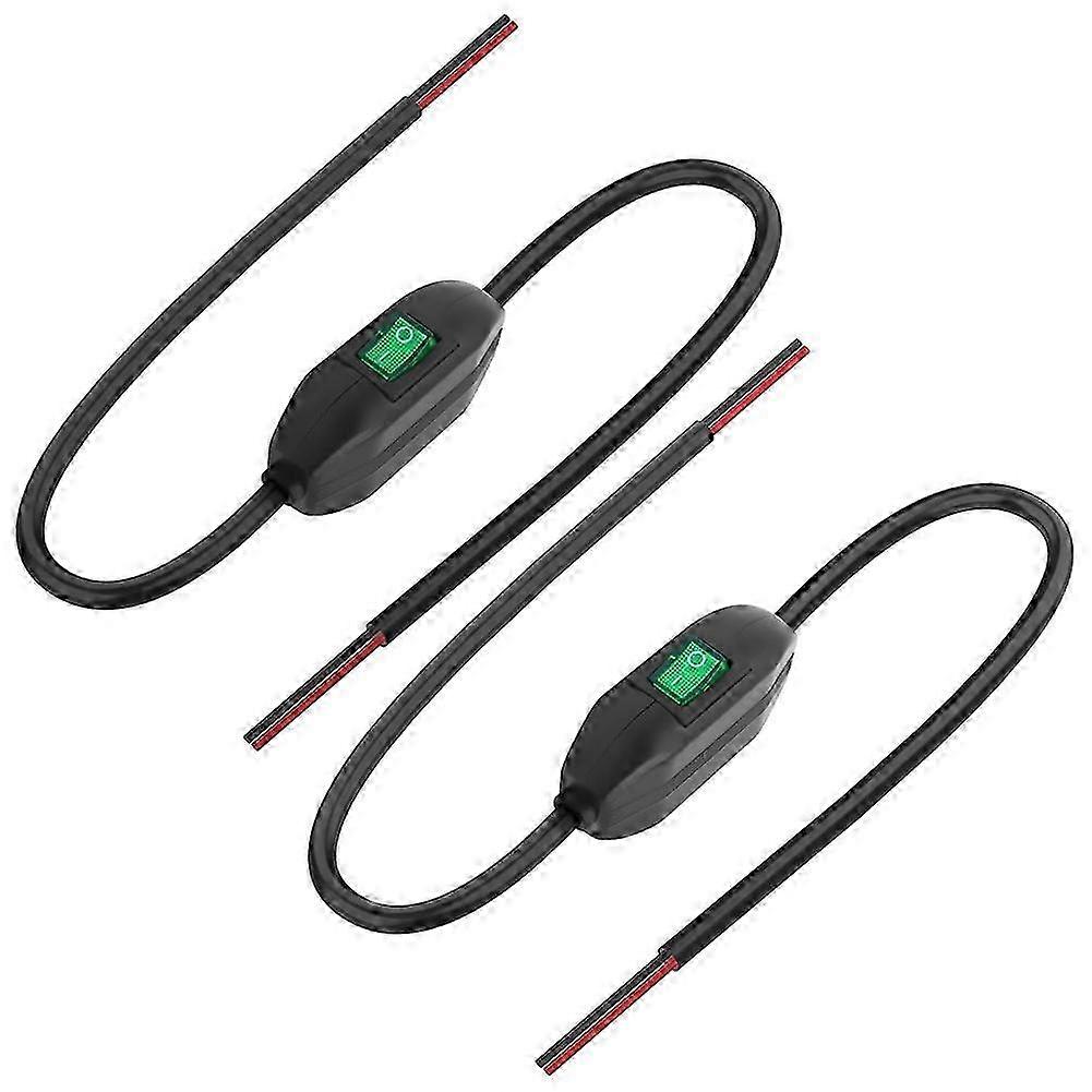 Inline Cord Switch 12V 24V/3A Toggle on/Off Rocker Button Switch 2PCS