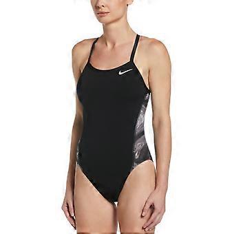 Nike Hydrastrong Racerback zwempak met meerdere print - gitzwart