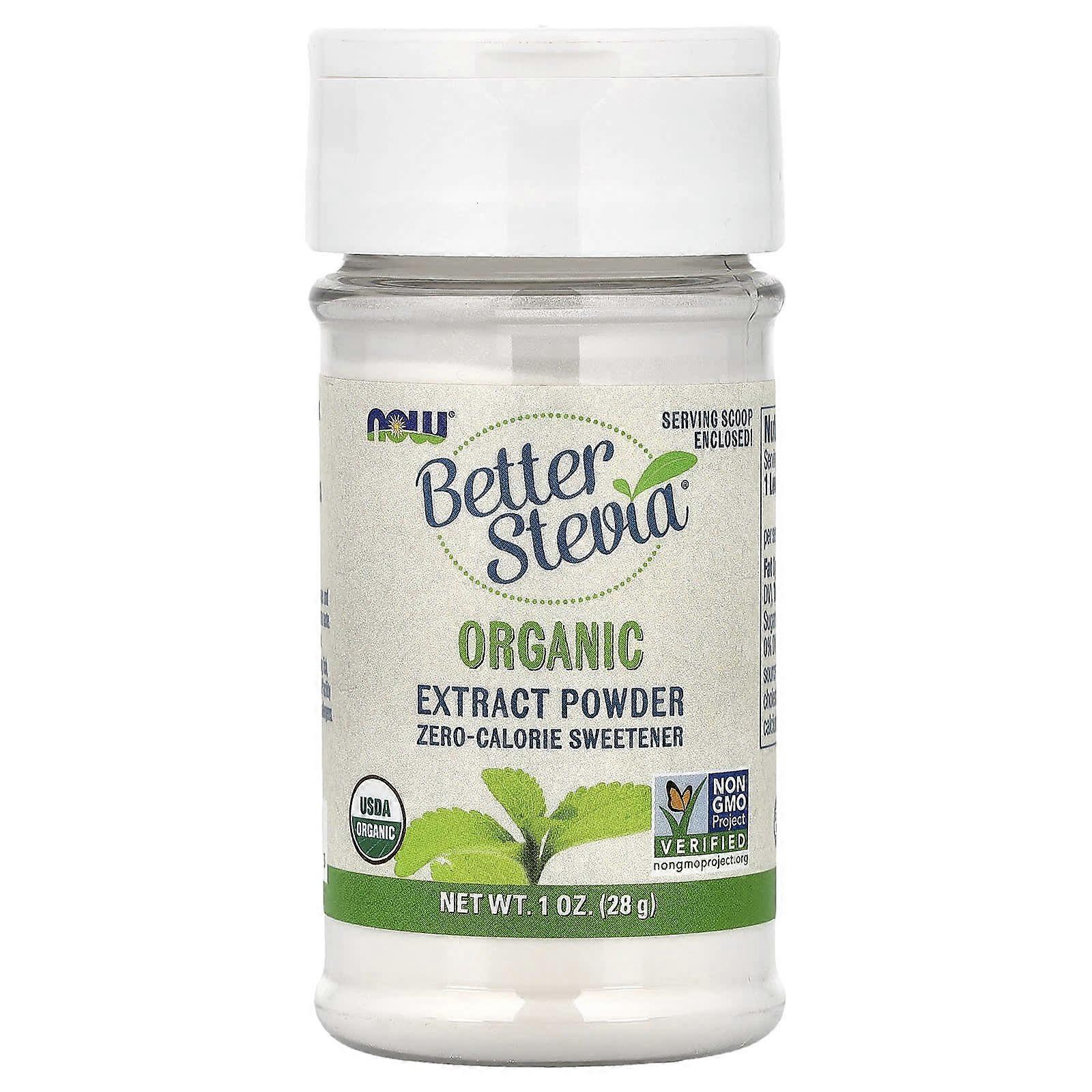 NOW Foods, Better Stevia®, Organic Extract Powder, 1 oz (28 g), 3-Pack