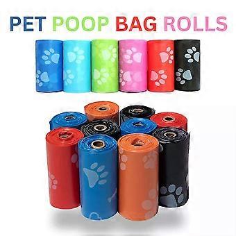 Dog/ Cat Poop Bag Rolls Pet Waste Bags Leak Proof Refill Outdoor Clean Up UK
