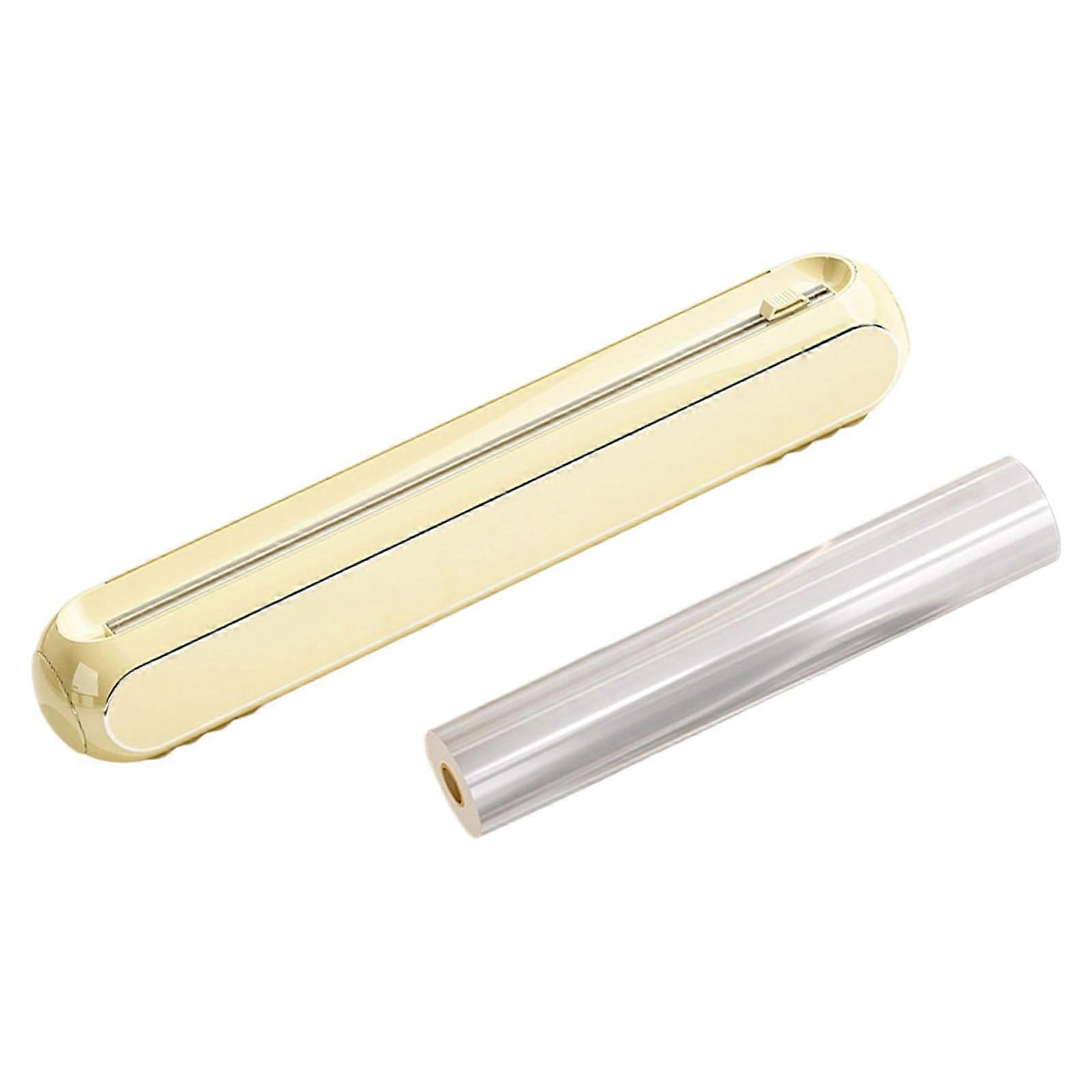 Practical Kitchen Tool ABS Plastic Wrap Dispenser For One Hand Use  Yellow