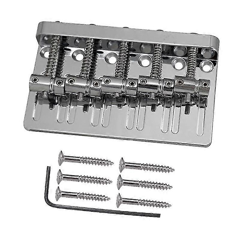 5 String Thickened Bass Saddle Bridge Pull String Plate For 5 String Electric Accessories Silver
