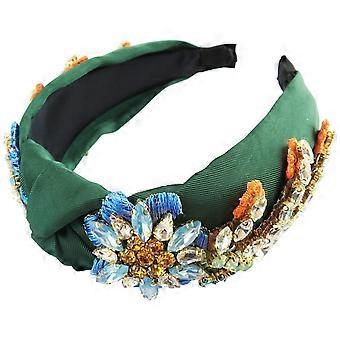Bandeaux en cristal de strass baroque pour les femmes Bandeau de cheveux brodé Bandeau de cheveux exquis Accessoires pour cheveux pour femmes Cerceau à cheveux Une variété de couleurs, satin 