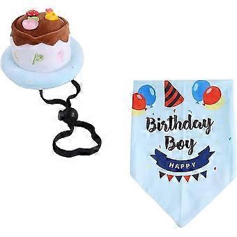 Dog Birthday Bandana Hat Scarf Dog Birthday Headgear Beanies Hat Party CostumeGift