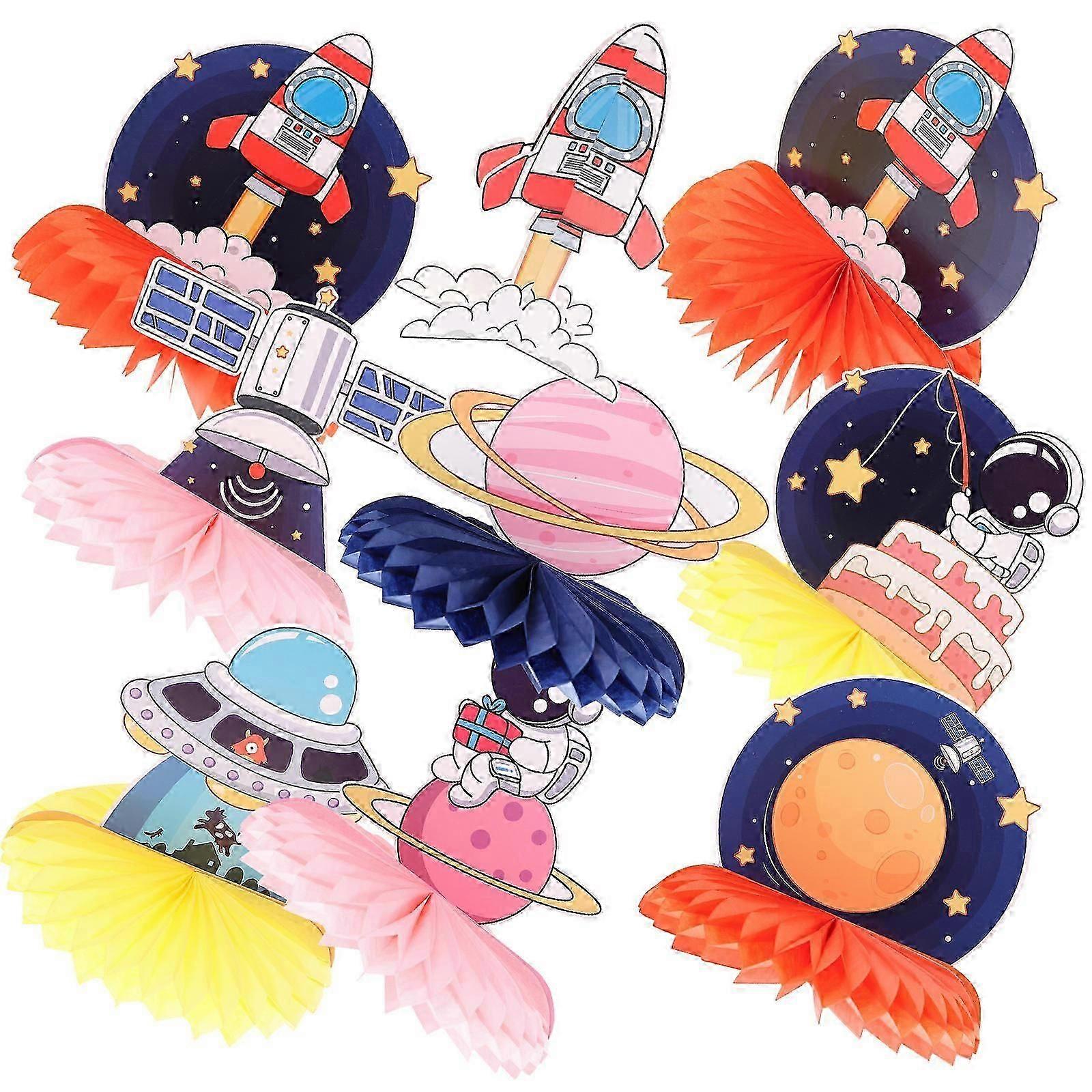 Birthday Honeycomb Decorations Space Theme Decorations for 9Pcs Use