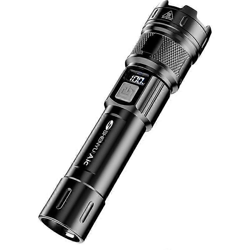 Rechargeable LED Flashlight Tactical Torch LCD Display