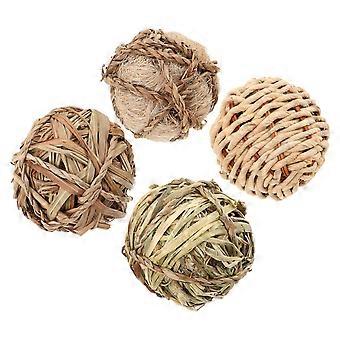 Small Pet Grass Ball Chew Toys for Rabbits 8Pcs Collection
