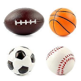 Grip Ball Rugby Basketball Football Foam Ball, Set of 4 Balls for Toddlers Soft Soccer Ball, Basketb [XR]