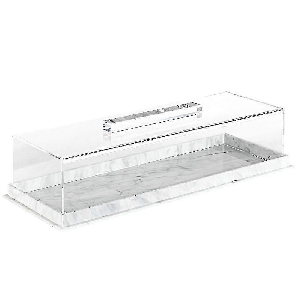Rectangular Serving Tray with Lid Marbleized Grain Rectangular Cake Stand Acrylic Cake Holder Rectangle Pastry Display