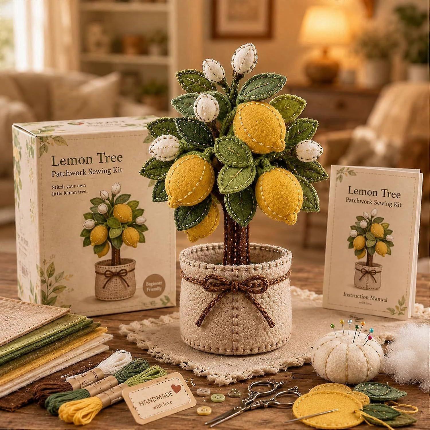 Multi Motif Felt Tree Sewing Material Pack, All Sewing Supplies DIY Craft Without Packaging Box & Tutorial