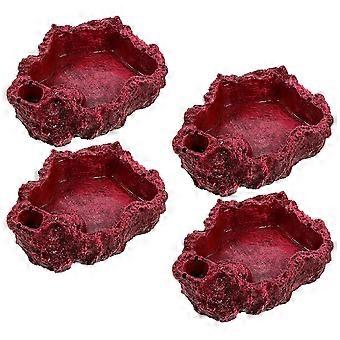 Resin Reptile Bowl for Feeding 16Pcs Water Dish Tortoise Pet Supply
