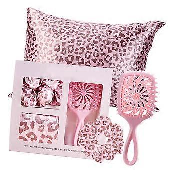 Extra Wide Hair Brush with Pillowcase Hair Tie Matching Accessories For Overnight Frizz Control Multicolorc