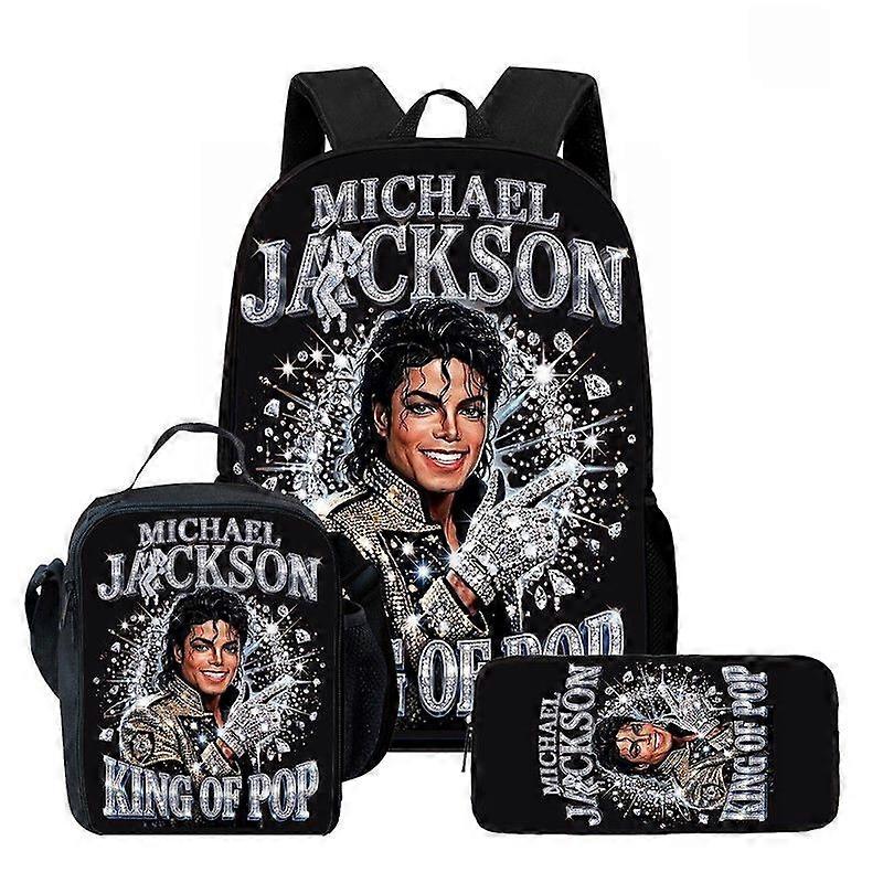 Michael Schulrucksack, isolierte Lunchtasche, Federmäppchen-Set