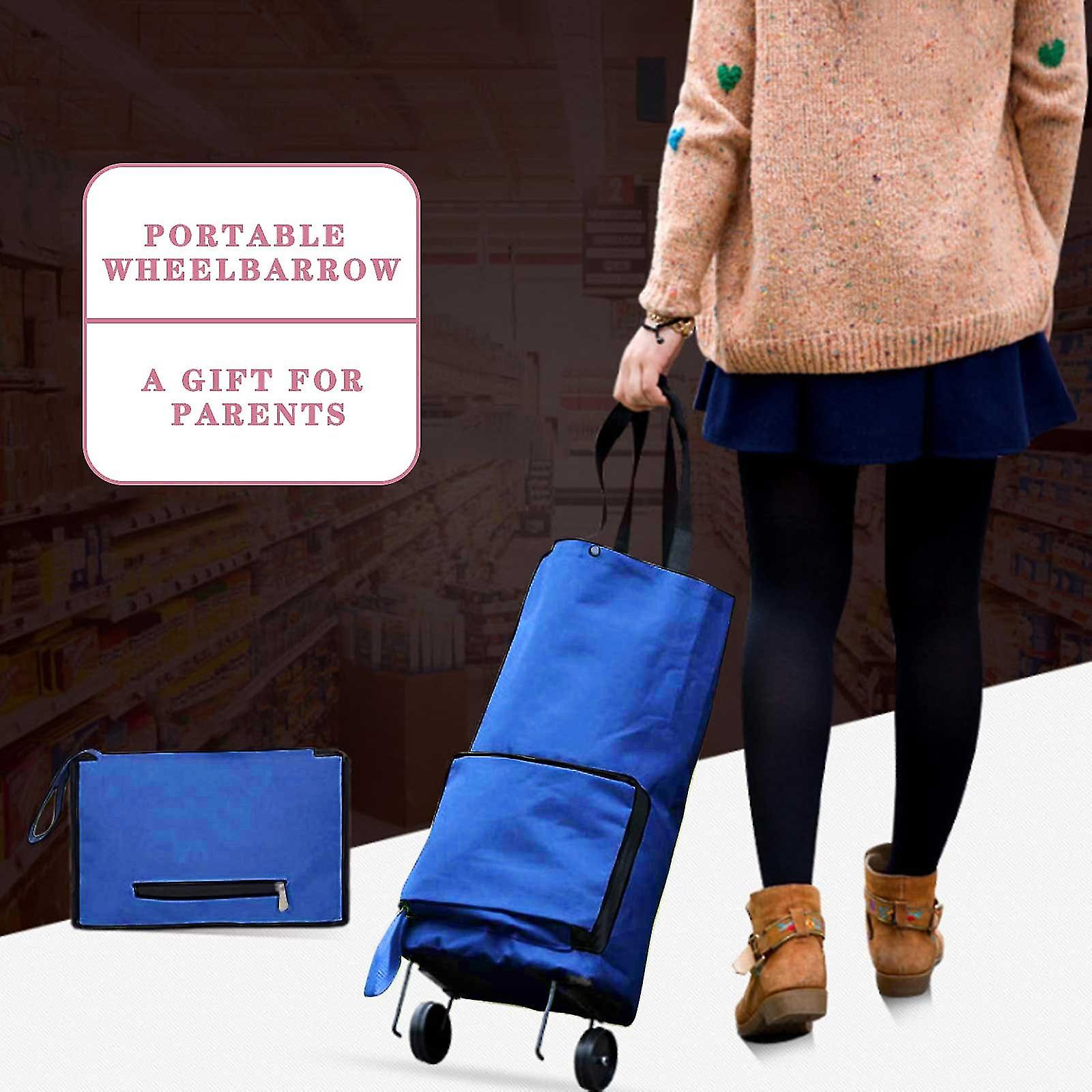 2 In 1 Foldable Shopping Cart Folding Shopping Cart Folding Tug Cart Shopping