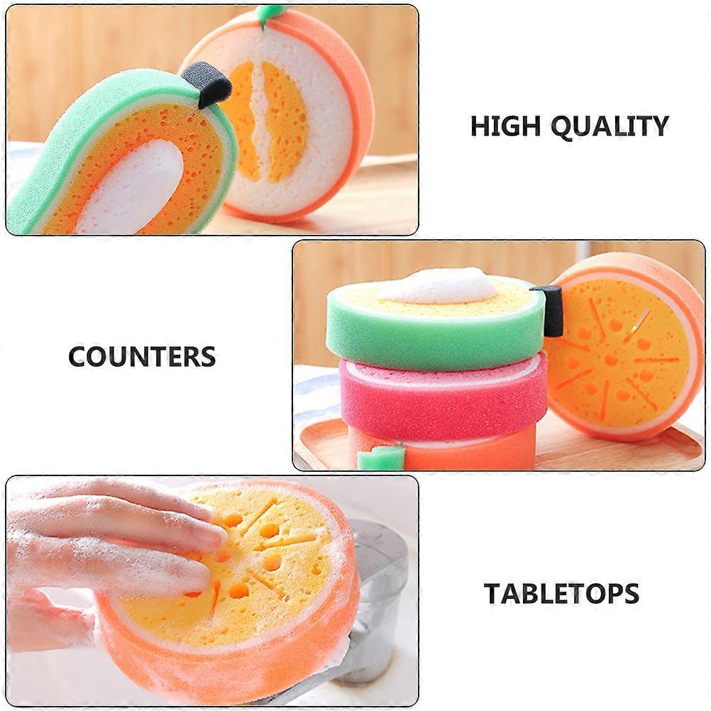 4Pcs Fruit Shape Thicker Sponge Kitchen Cleaning Sponge Dish Washing Accessory