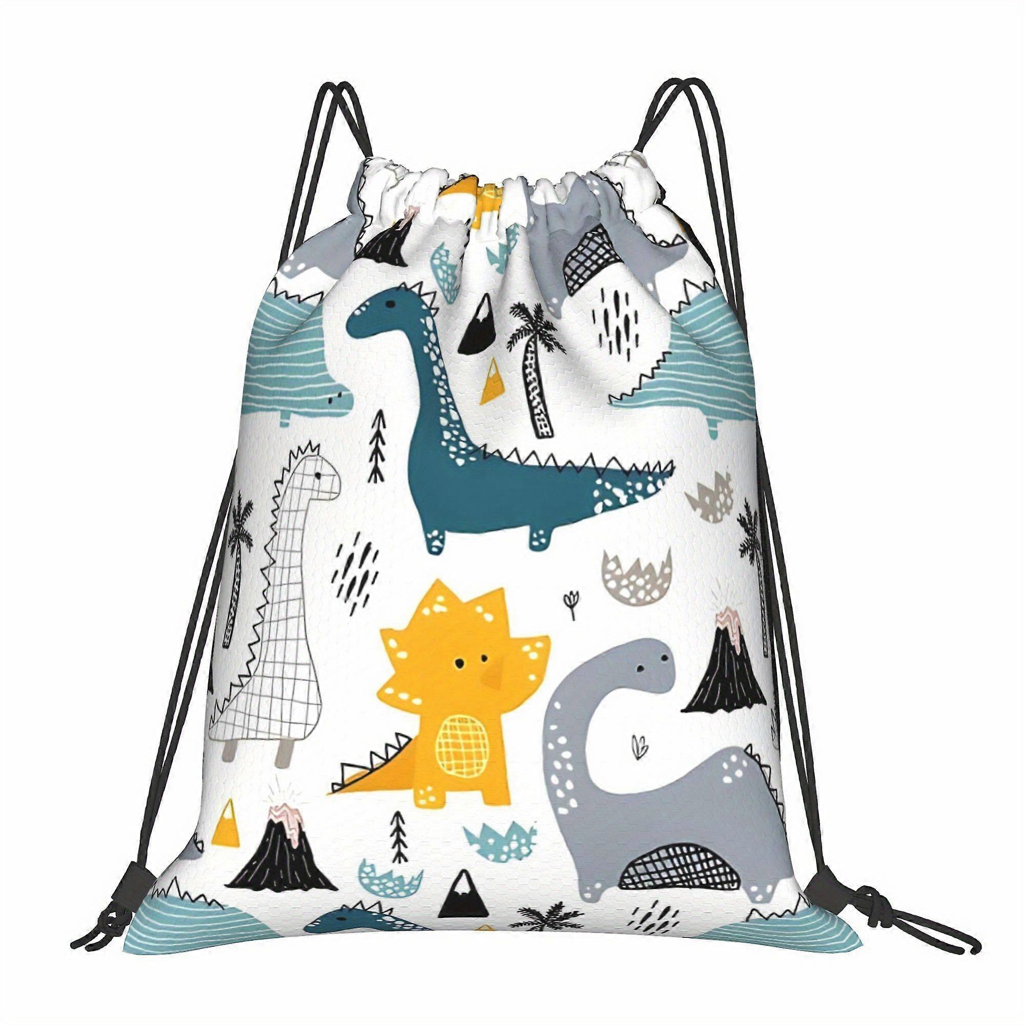 Dinosaur Seamless Pattern Drawstring Bags-Cqazw