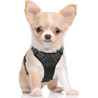 Pxcl No-Pull Adjustable Reflective Dog Harness Easy On Front Clip Med Large Dogs Black