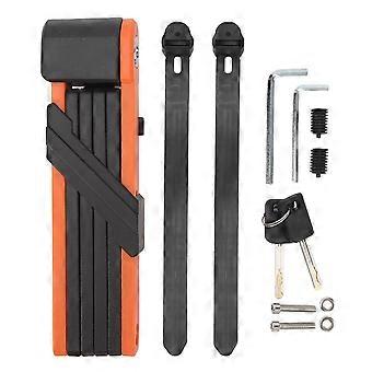 Anti-Theft Foldable Bike Lock Waterproof Rust Proof for Electric Bike Black Orange