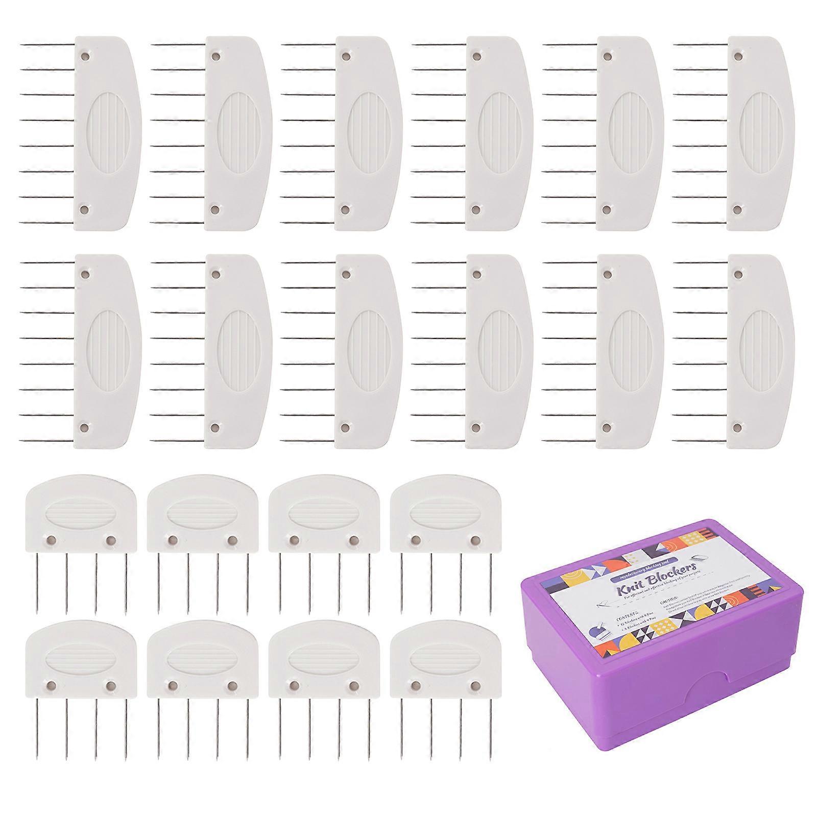 20Pcs Knit Blocking Combs 8-Pin 4-Pin Knit Blocking Combs for Blocking Knitting and Crochet Needlework Project Multicolor