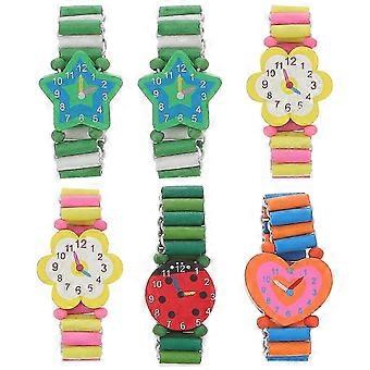 6PCS Stretchable Watch Toy Cartoon Kids Kindergarten Christmas Birthday Gifts