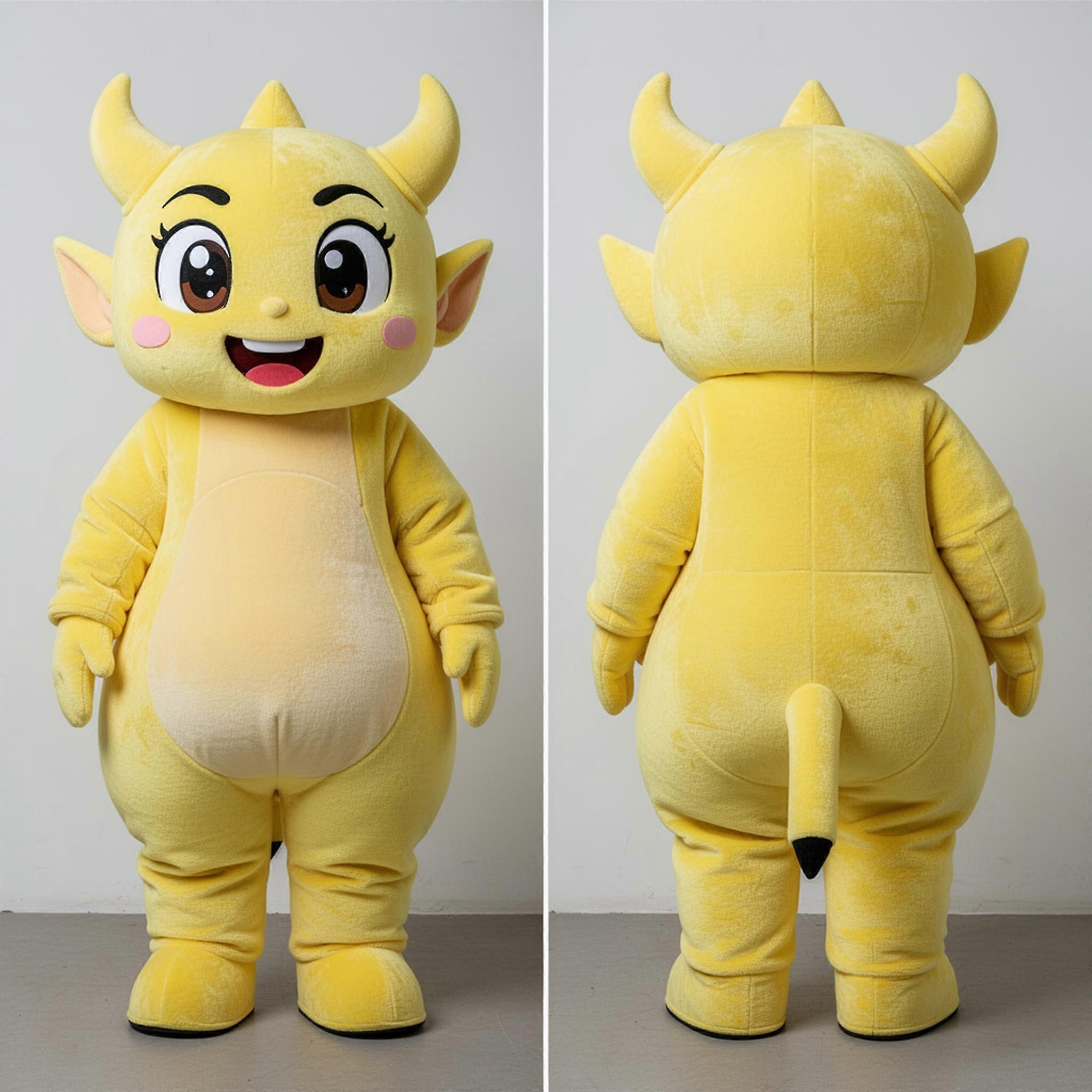 MASTICOT Lemon Yellow Grinning Demon Mascot