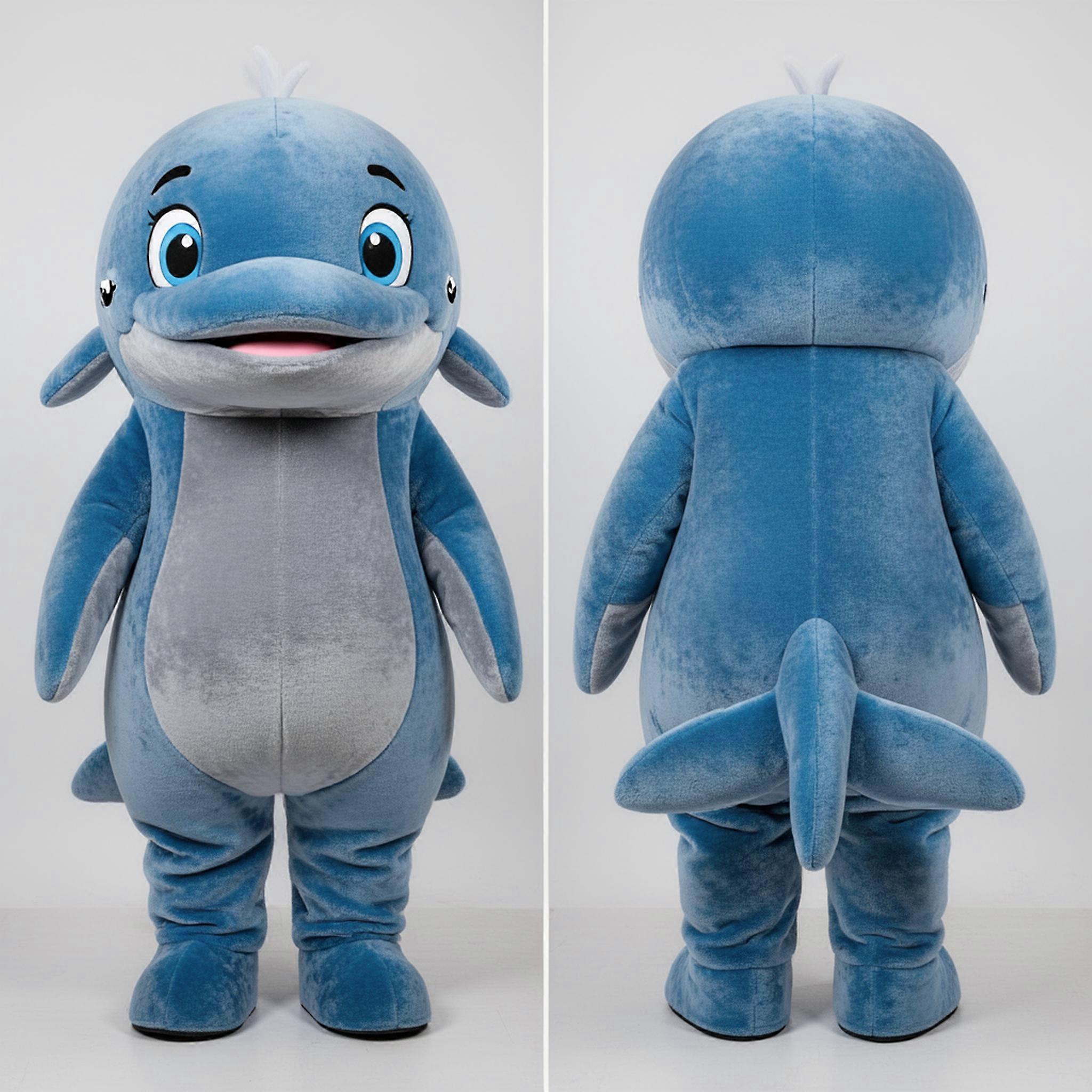 MASTICOT Navy Plush Cartoon Blue Whale Mascot