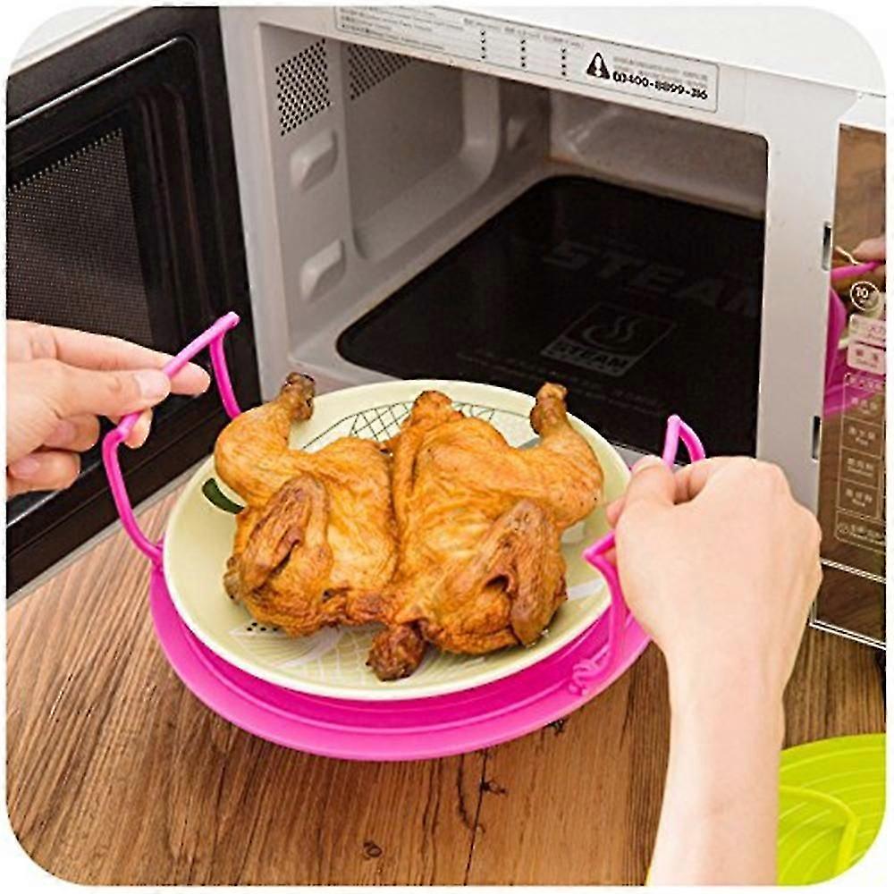 Microwave folding tray for efficient steaming and stacking in small spaces