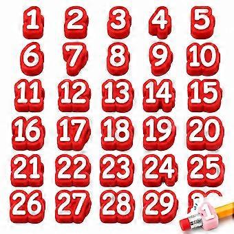 Reusable Numbered Pencil Caps, Slide-On Classroom Markers for Teachers