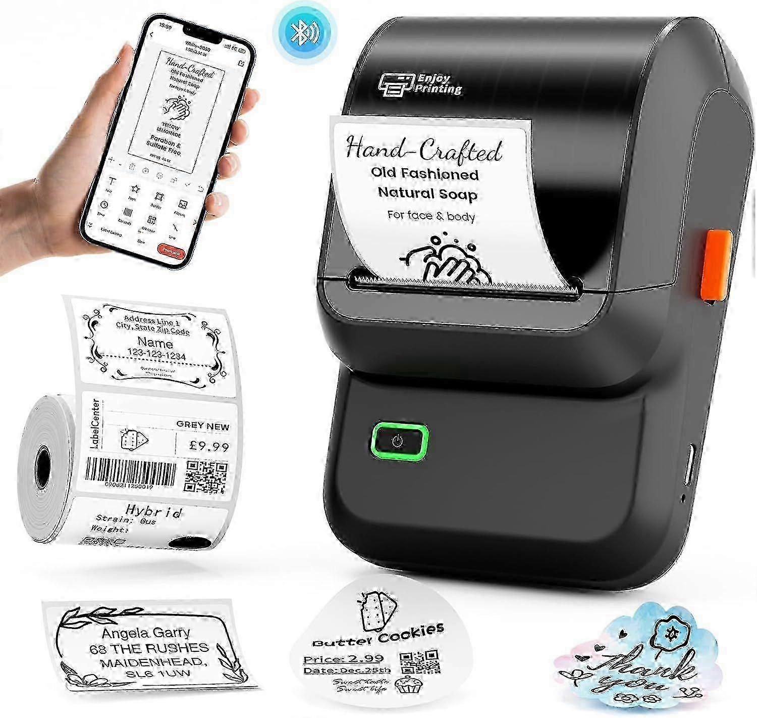 2025 Latest Model M100 Bluetooth Label Printer & Label Maker, Comes with Matching Label Tape, Model C2