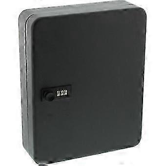 Key cabinet with digital code, 36 hooks, sheet steel, matt black