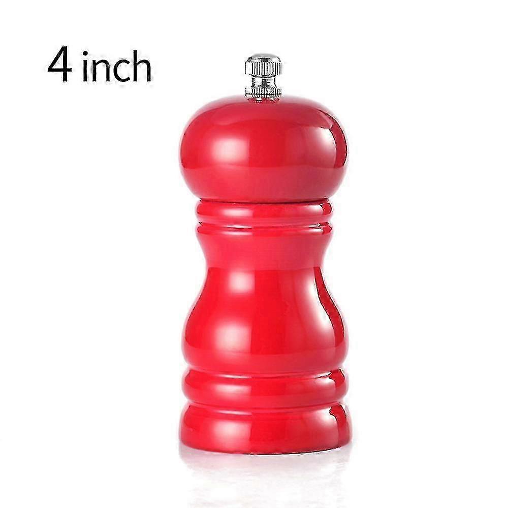 4 Inch Solid Wood Manual Pepper Grinder Black Pepper RED