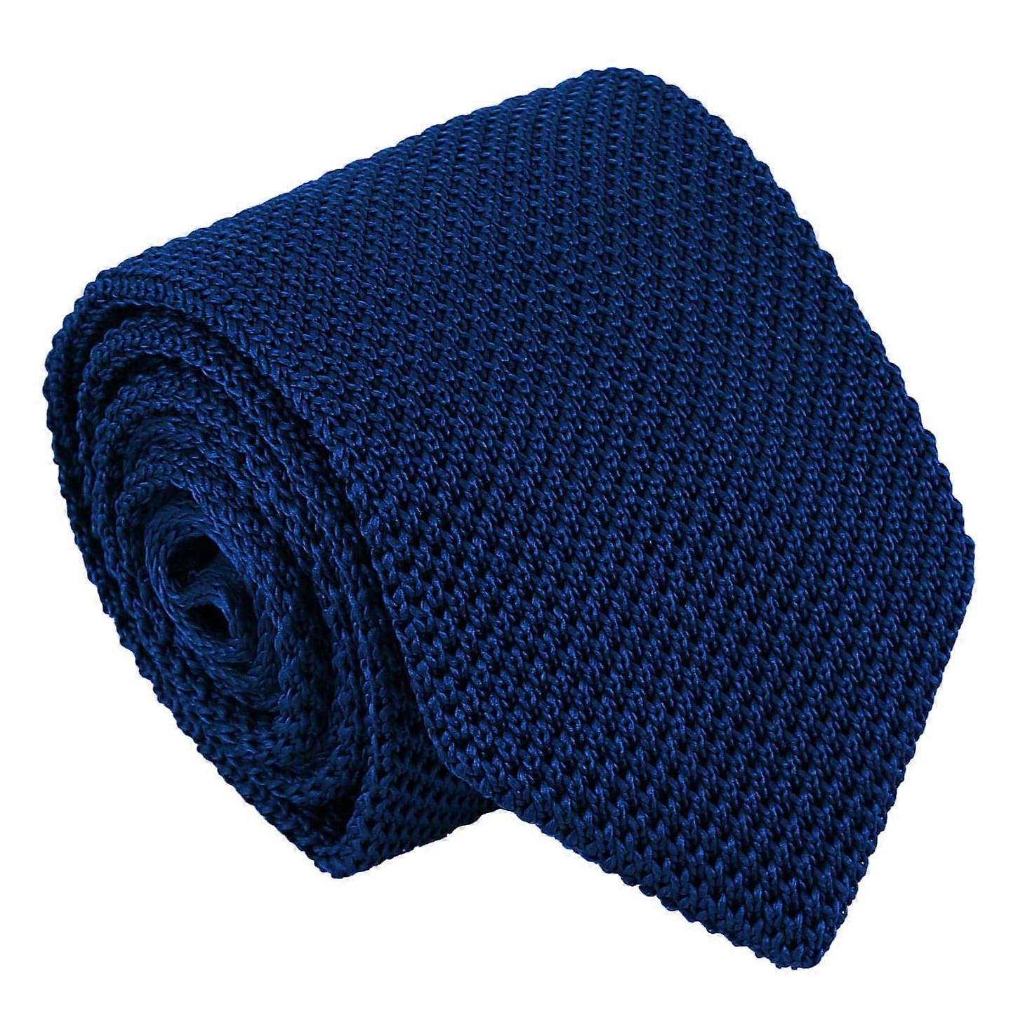 Navy Blue Knitted Slim Tie