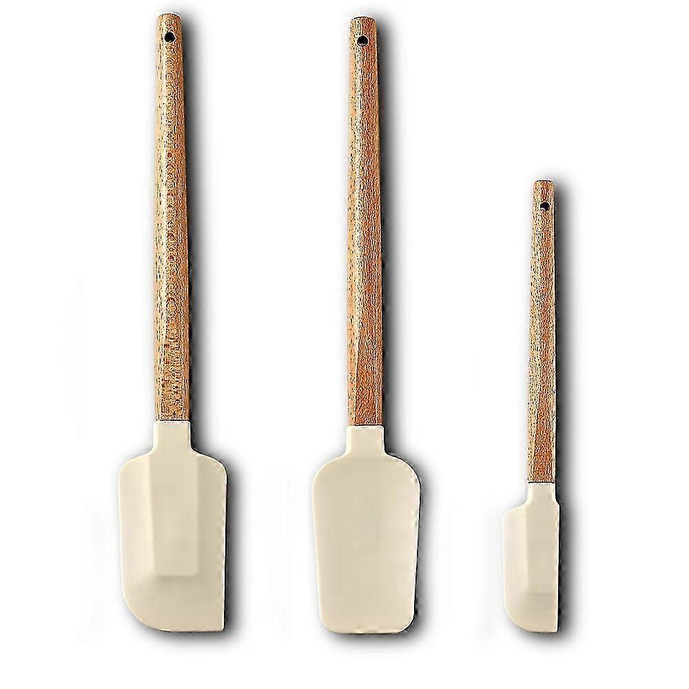 3 Piece Wooden Handle Spatula Set