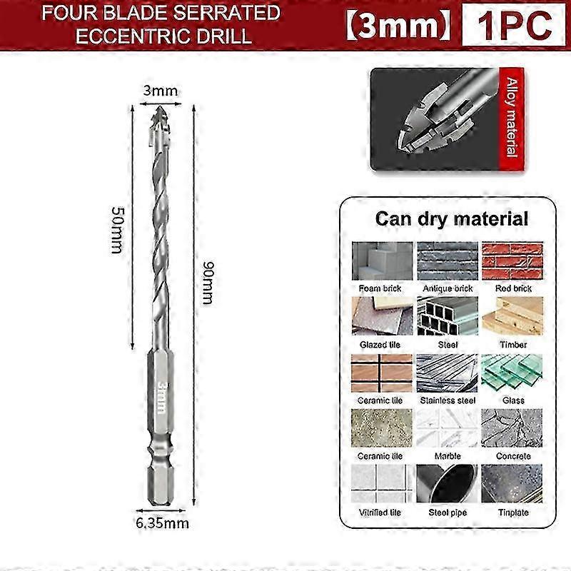 4-Edge Serrated Tungsten Drill Bits Set